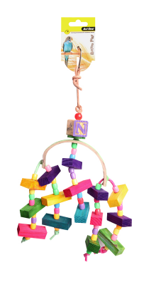 Avi One Bird Toy - Arc With Wooden Blocks And Beads 34cm