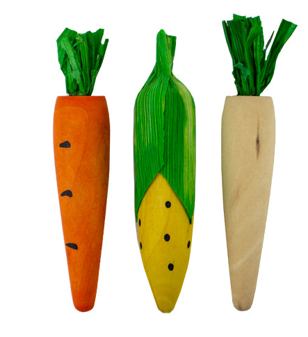 Small Animal Pipsqueak Wood Chews Carrot/Corn 3pck
