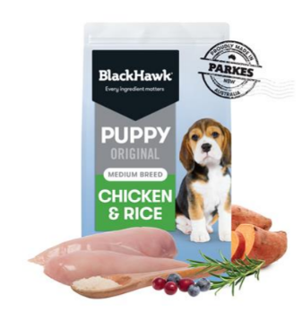 B/Hwk Puppy Med Br Orig Chick/Rice 3kg