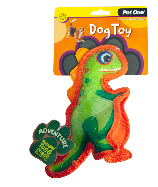 Pet One Dog Toy - Adventure Squeaky Dinosaur Green 24cm