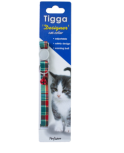 Tigga Cat Collar Textile Light Green