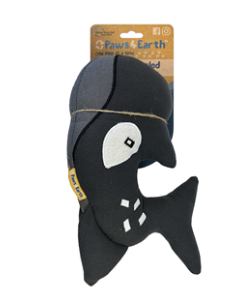 PAWS 4 EARTH DOG TOY STUFFED KILLER WHALE