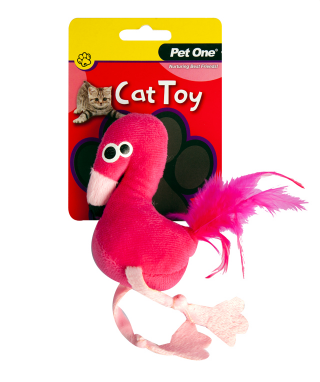 Pet One Cat Toy - Plush Flamingo Pink 11.5cm