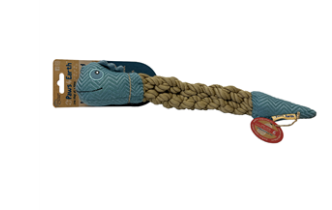 PAWS 4 EARTH DOG TOY GECKO WITH BRAIDED ROPE BODY