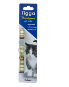 Tigga Cat Collar Textile Green