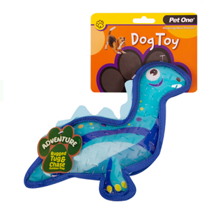 Pet One Dog Toy - Adventure Squeaky Dinosaur Blue 29cm