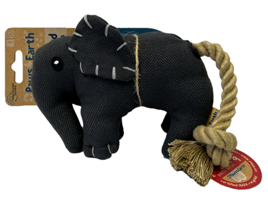 PAWS 4 EARTH DOG TOY ELEPHANT ROPE TAIL SM