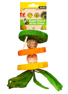 Pet One Veggie Rope & Straw Chew Hanging Hula 19cm