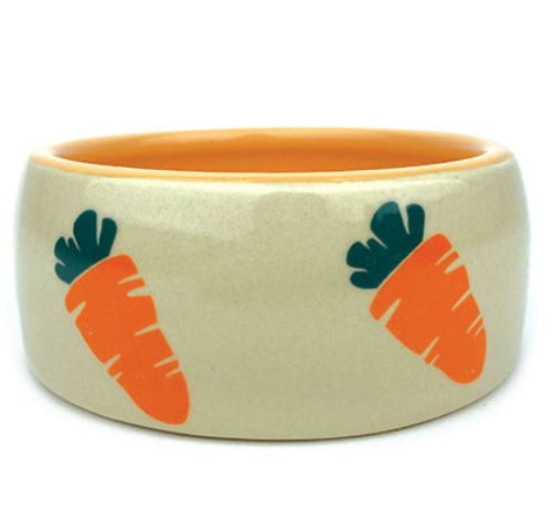 Small Animal Pipsqueak Bowl Ceramic Feeder Carrot 11.5cm