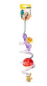 Avi One Bird Toy - Acrylic Spiral With Ball 32cm