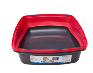 Cat Love Cat Pan Rimmed Large Charcoal / Red