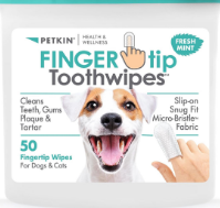 Petkin Fingertip Tooth Wipes Mint 50pk