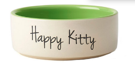 Happy Kitty Bowl Lime Green 12cm